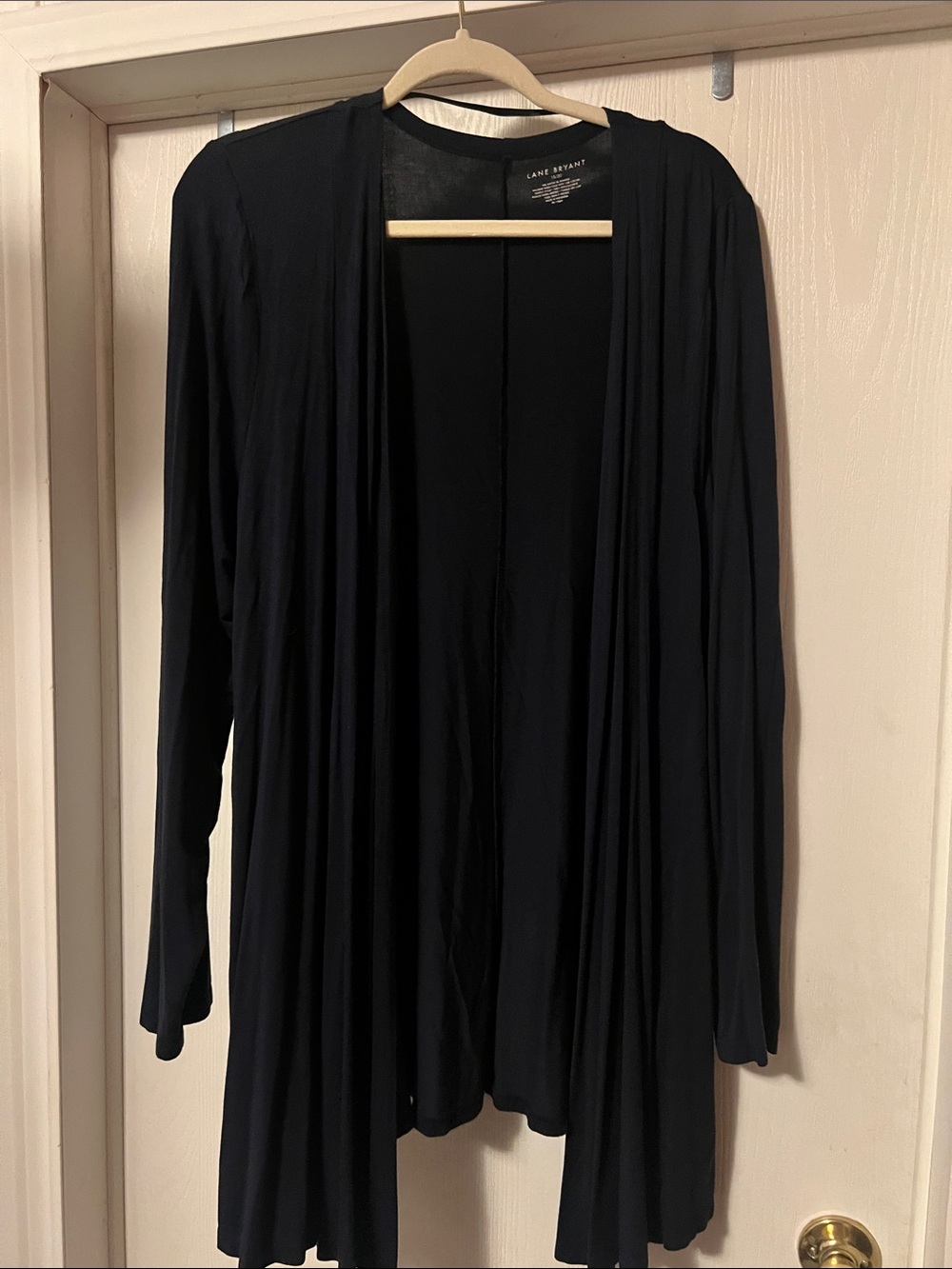 Lane Bryant Black Draped Open-Front Cardigan
